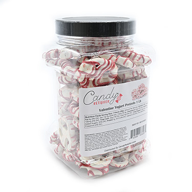Candy Retailer Valentine Yogurt Pretzels 1 Lb Jar